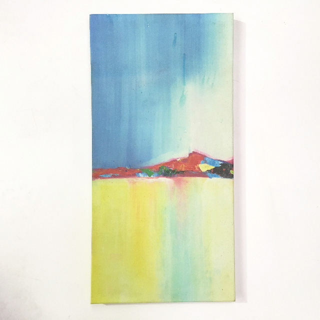ARTWORK, Canvas - Abstract Landscape - Blue Yellow 30 x 60cm